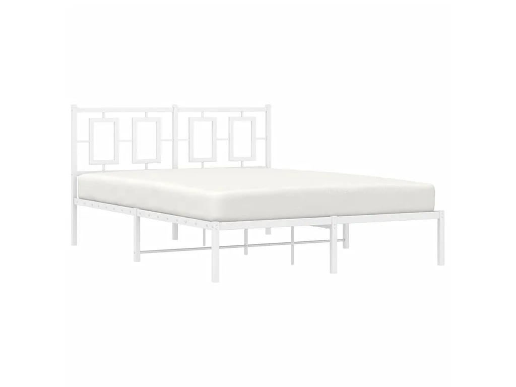 Giroletto con Testiera Metallo Bianco 140x200 cm