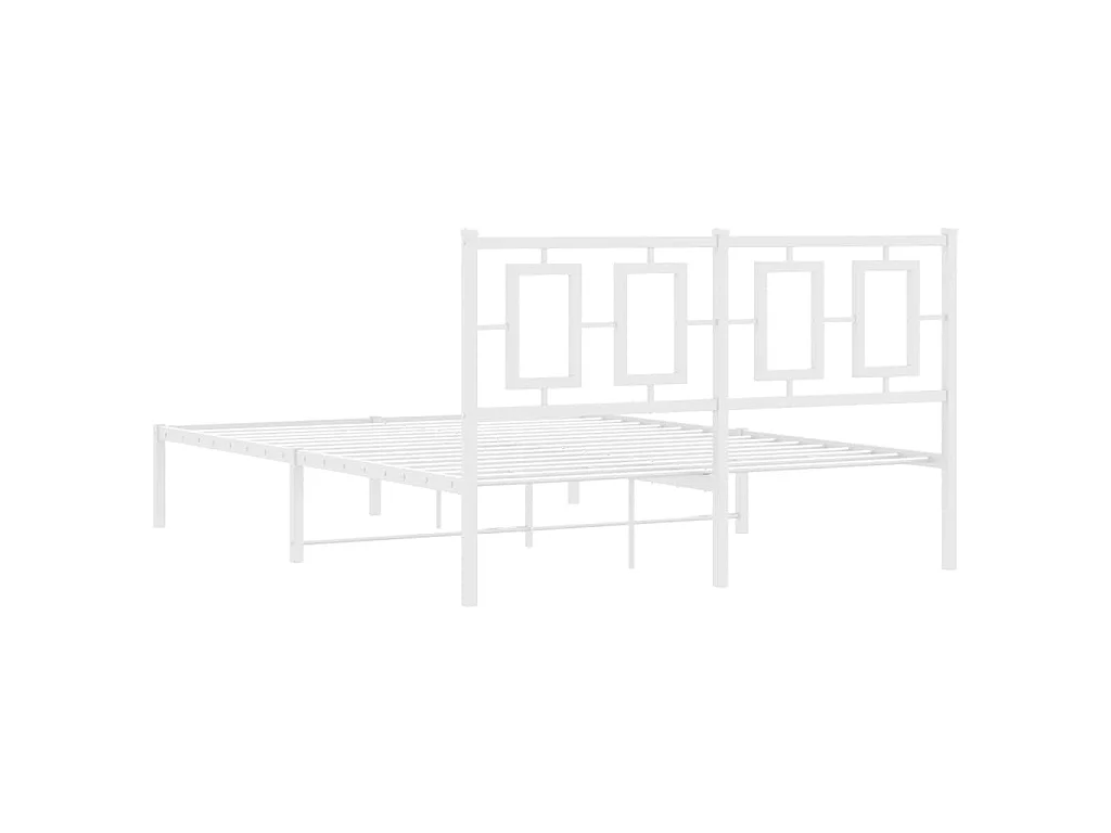 Giroletto con Testiera Metallo Bianco 140x200 cm