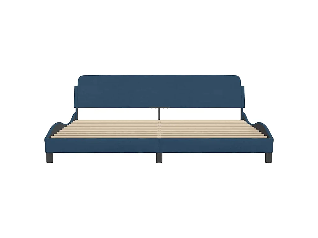 Cadre de lit Dover bleu 200x200 cm tissu