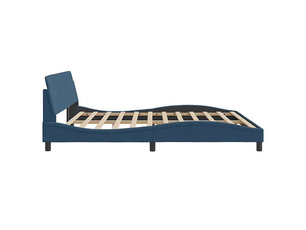 Cadre de lit Dover bleu 200x200 cm tissu