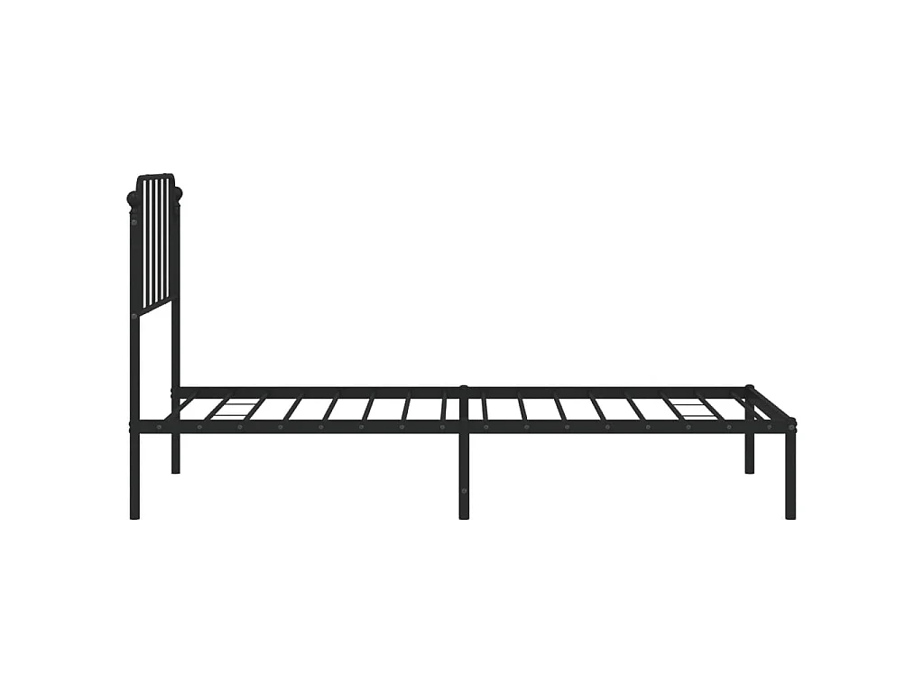 Giroletto con Testiera in Metallo Nero 90x200 cm