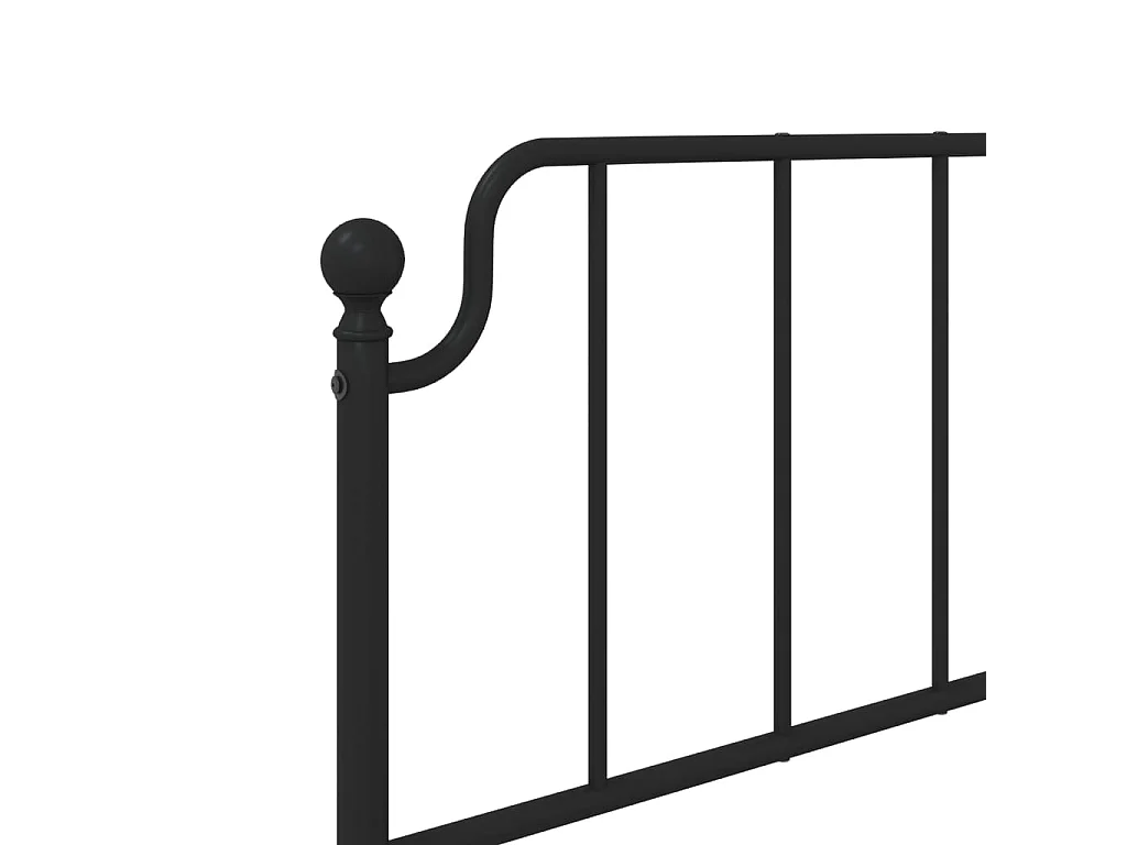 Cadre de lit métal sans matelas avec tête de lit noir 90x200 cm