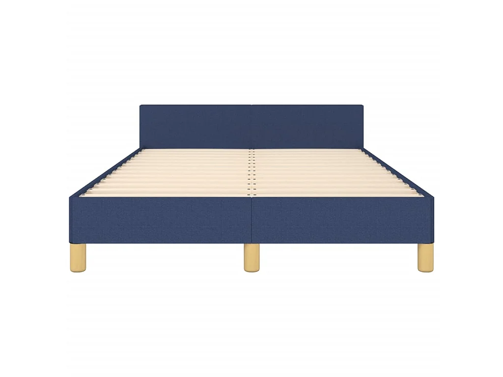 Cadre de lit sans matelas bleu 120x190 cm tissu