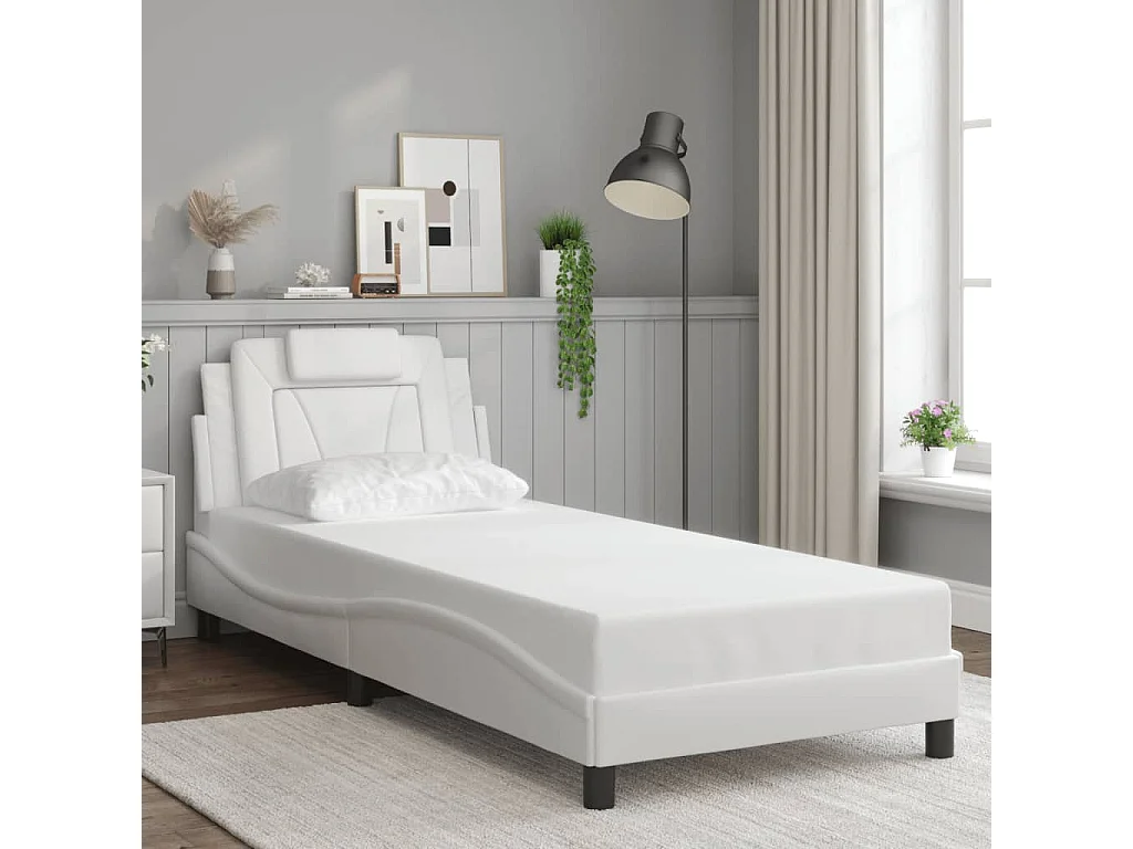 Giroletto Viana con LED senza Materasso Bianco 90x190 cm