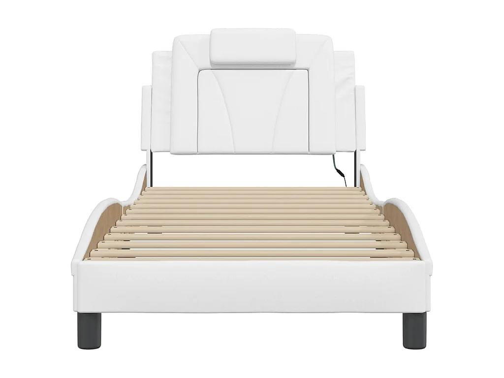 Cadre de lit Viana avec LED sans matelas blanc 90x190 cm