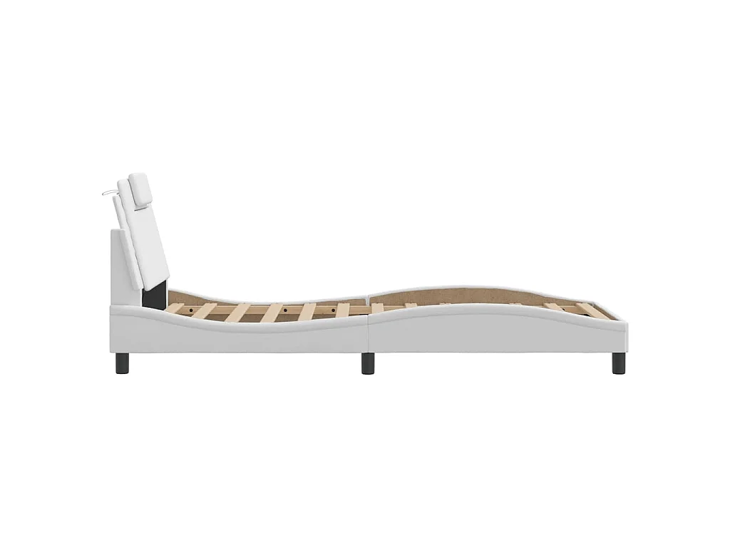 Cadre de lit Viana avec LED sans matelas blanc 90x190 cm