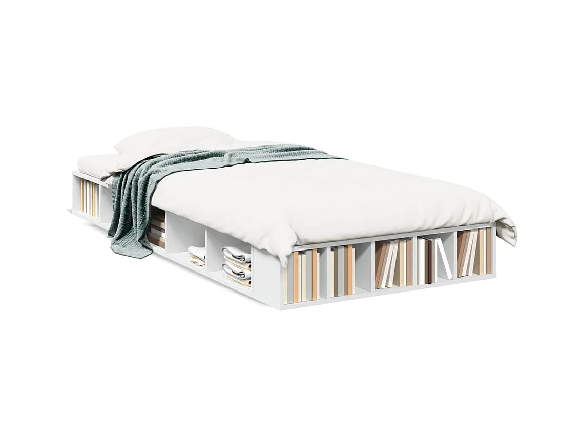 Cadre de lit sans matelas blanc 90x190 cm