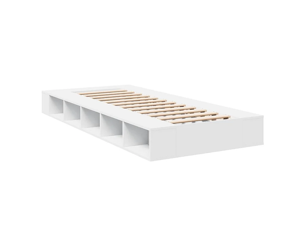 Estructura de cama madera de ingeniería blanca 90x190 cm