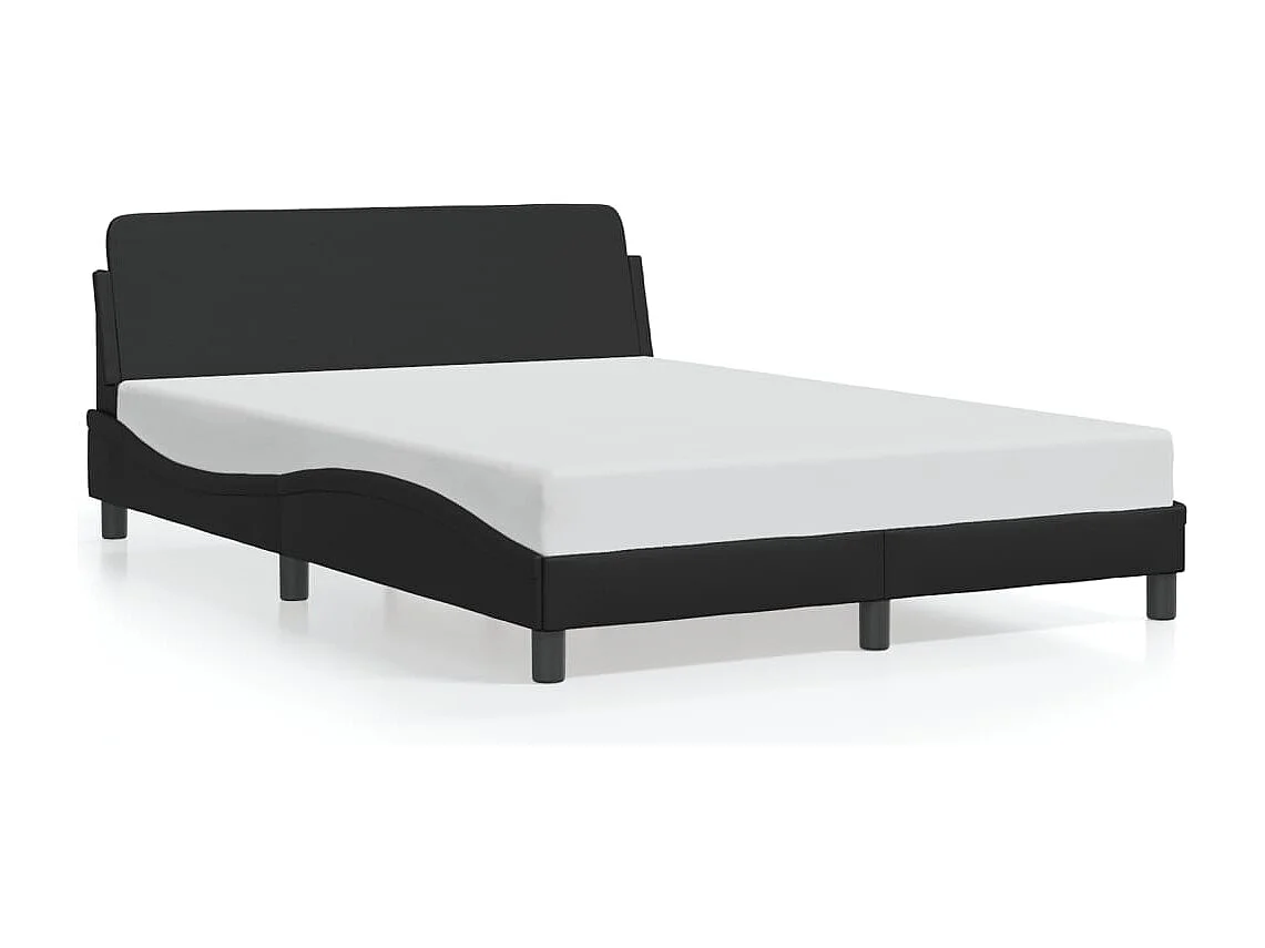 Estrutura de cama Dover 140x200 cm couro artificial preto
