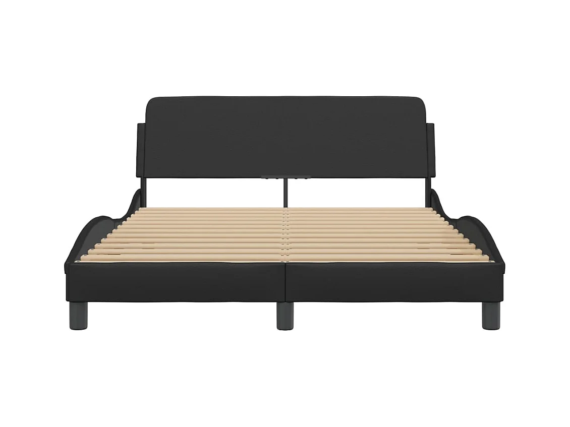 Estrutura de cama Dover 140x200 cm couro artificial preto