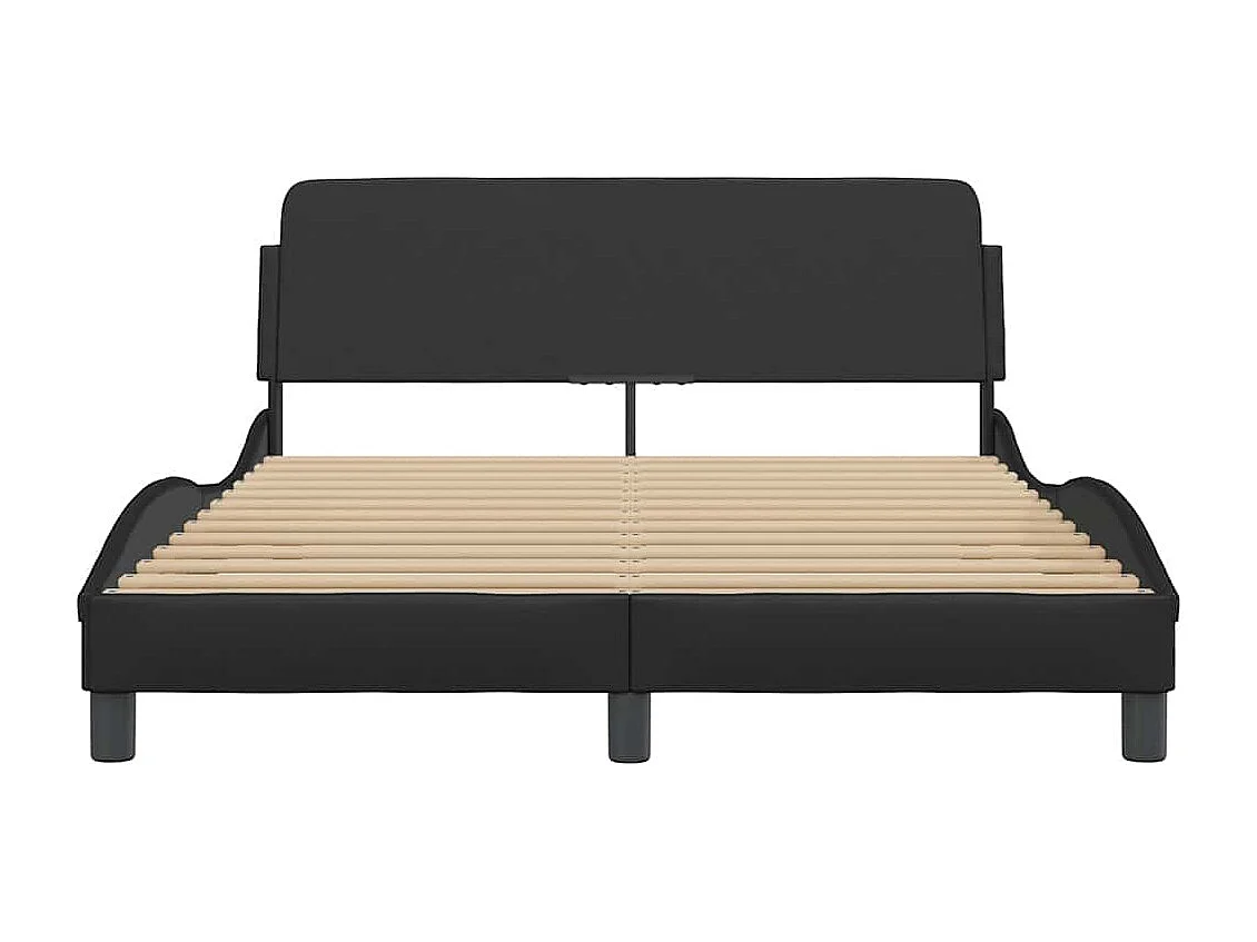 Estrutura de cama Dover 140x200 cm couro artificial preto