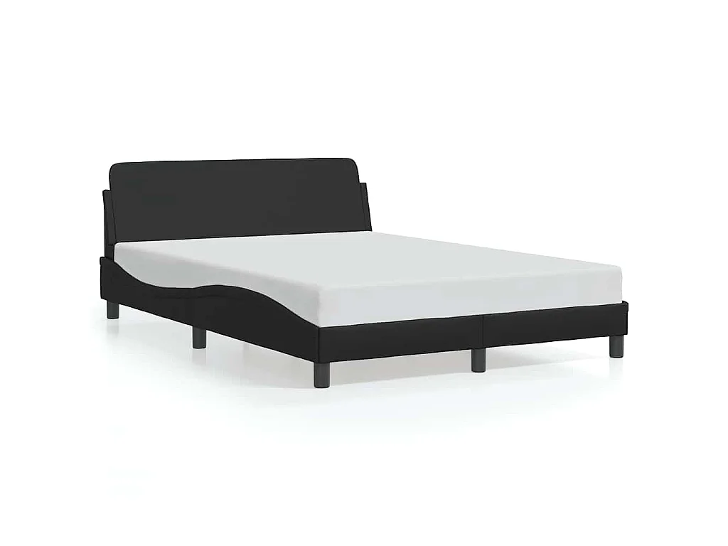 Estructura de cama Dover cuero sintético negro 140x200 cm
