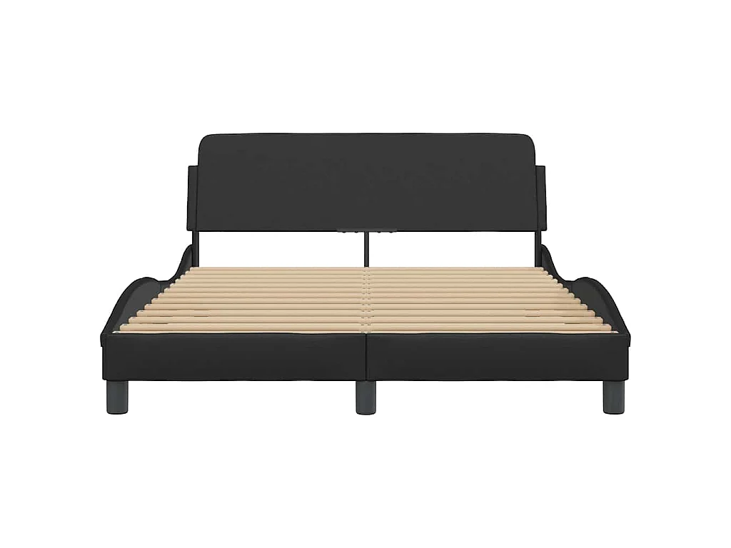 Estructura de cama Dover cuero sintético negro 140x200 cm