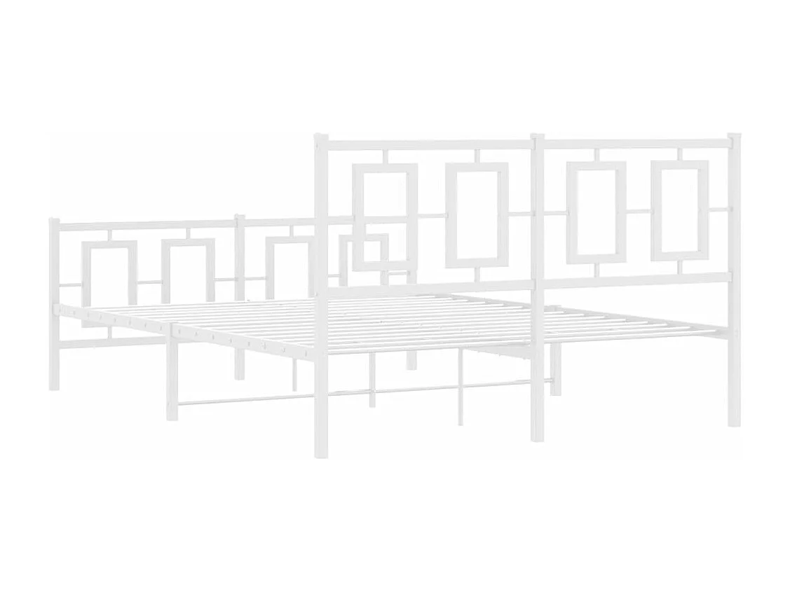 Estructura cama sin colchón con estribo metal blanco 140x190 cm
