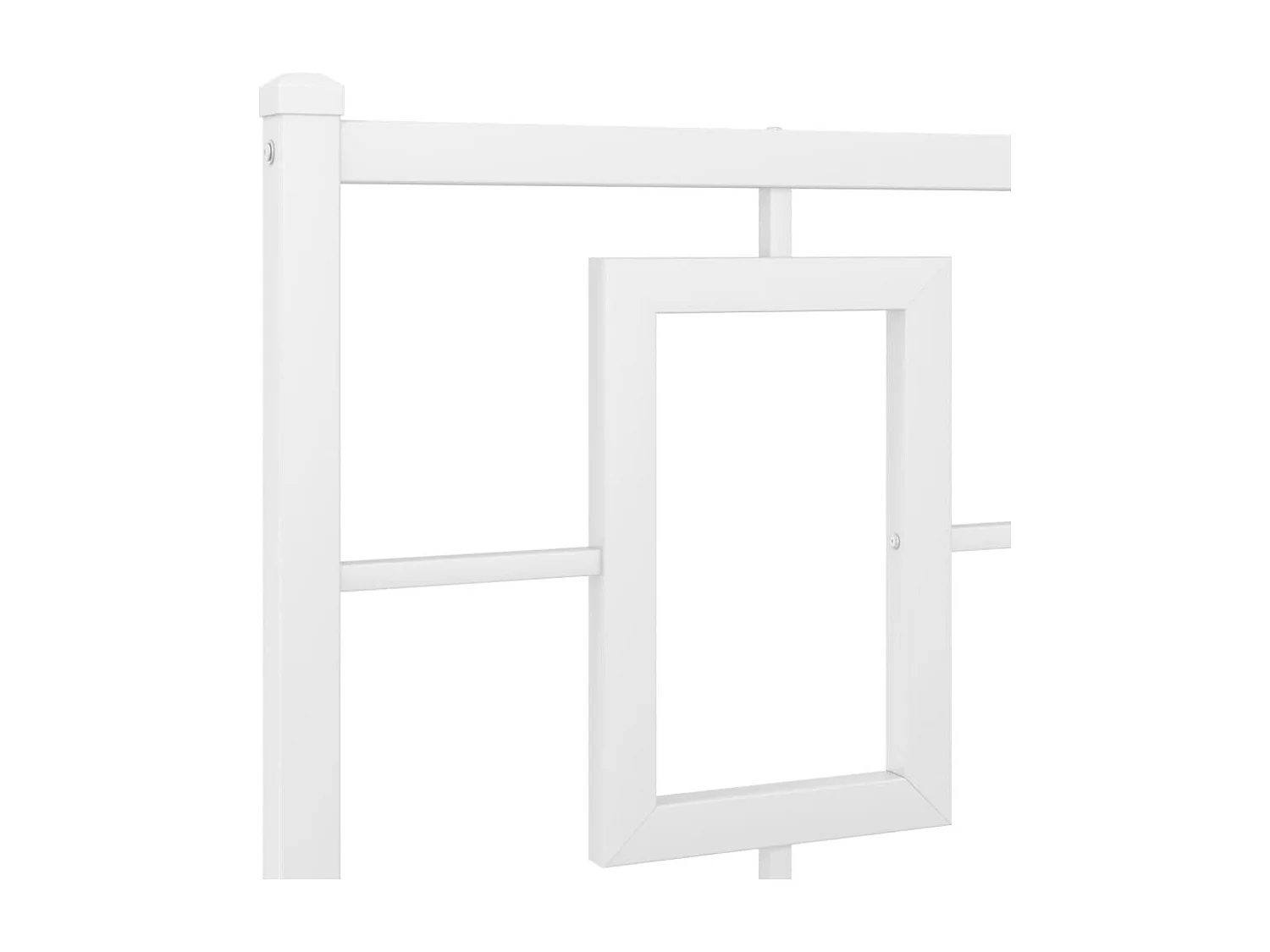 Cadre de lit métal sans matelas et pied de lit blanc 140x190 cm