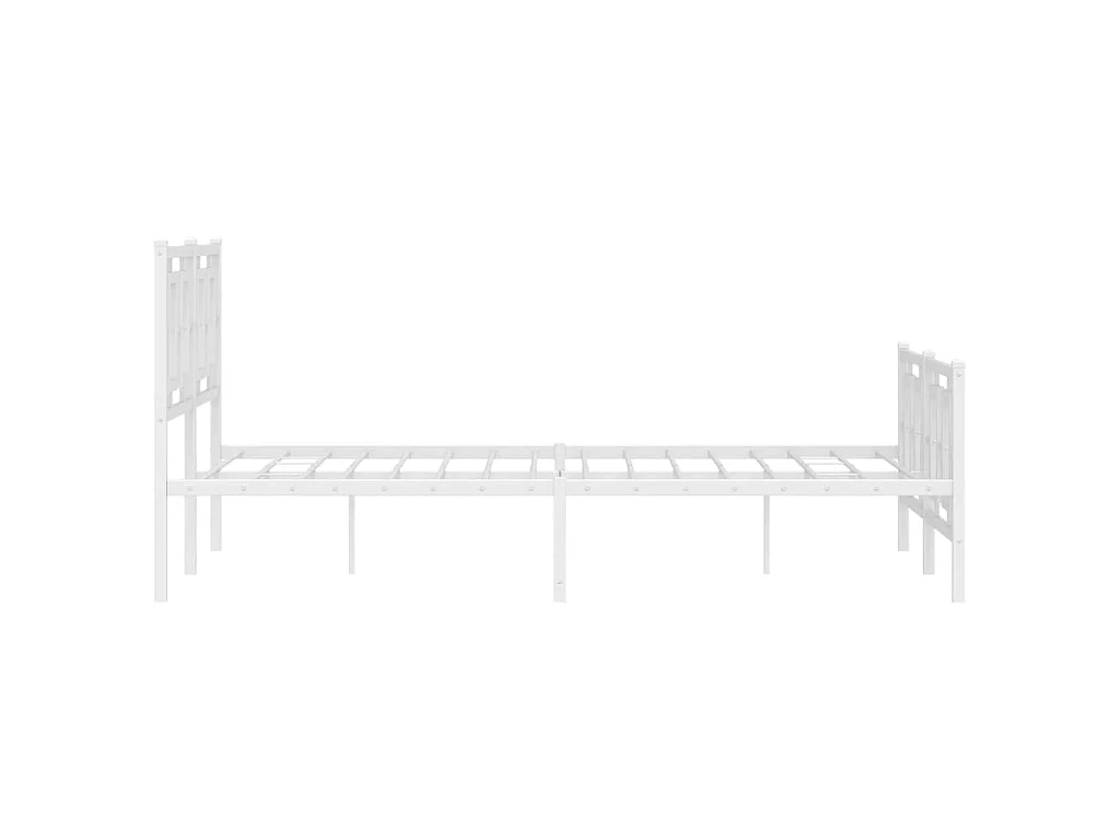 Giroletto con Testiera e Pediera Metallo Bianco 140x190 cm