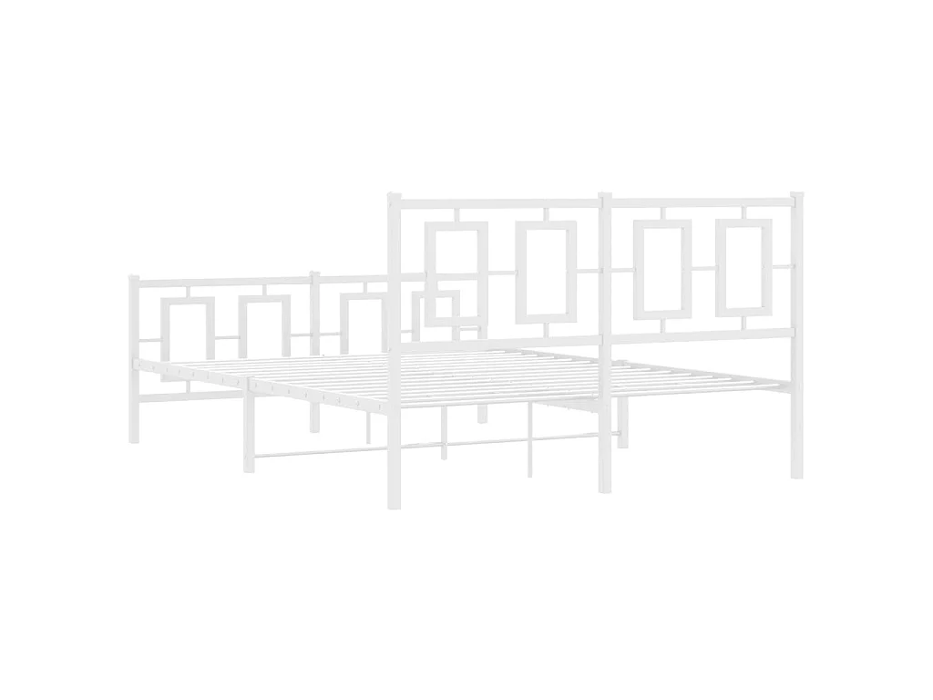Giroletto con Testiera e Pediera Metallo Bianco 140x190 cm