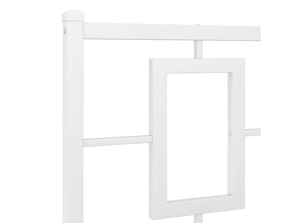 Giroletto con Testiera e Pediera Metallo Bianco 140x190 cm