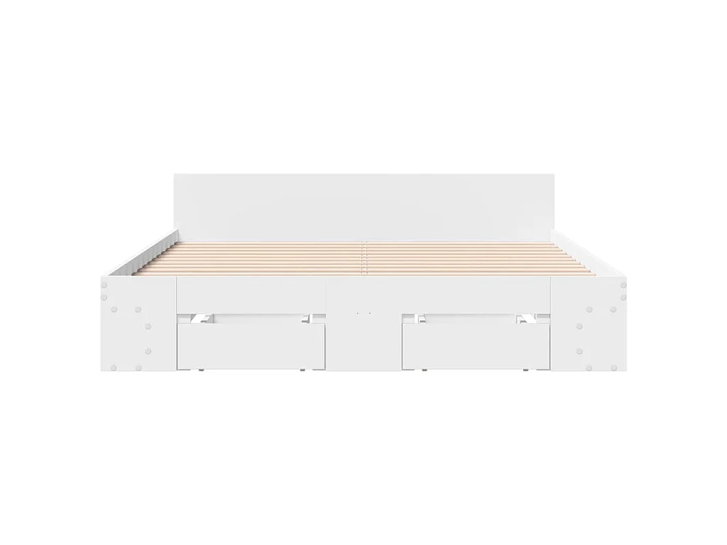 Giroletto con Cassetti Bianco 120x190 cm in Legno Multistrato