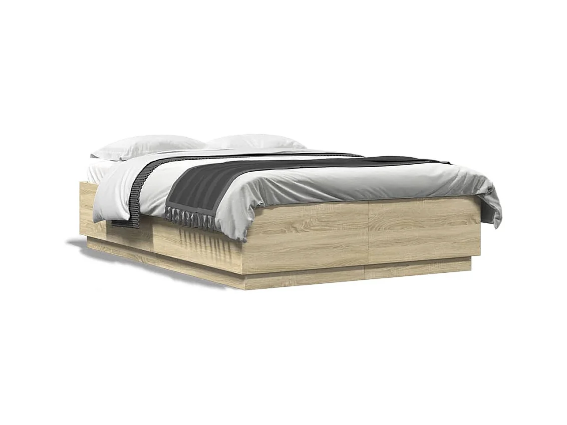 Cadre de lit sans matelas chêne sonoma 160x200 cm
