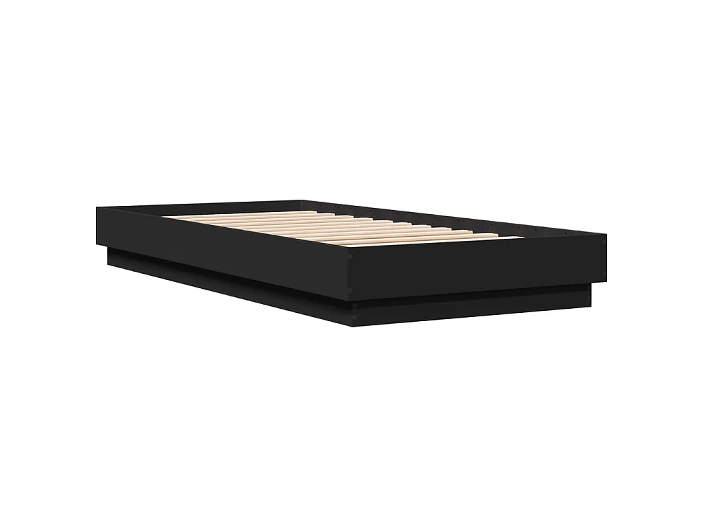 Bedframe bewerkt hout zwart 100x200 cm