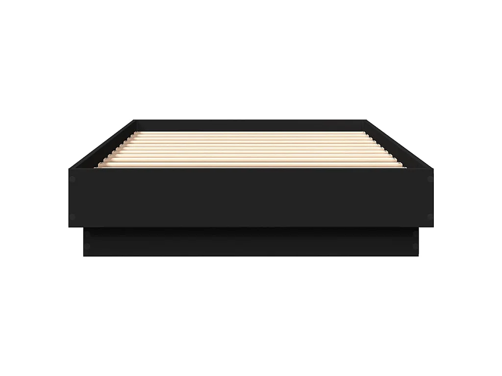 Cadre de lit sans matelas noir 100x200 cm bois d'ingénierie