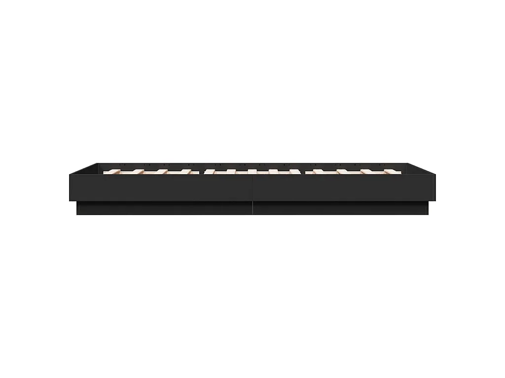 Cadre de lit sans matelas noir 100x200 cm bois d'ingénierie