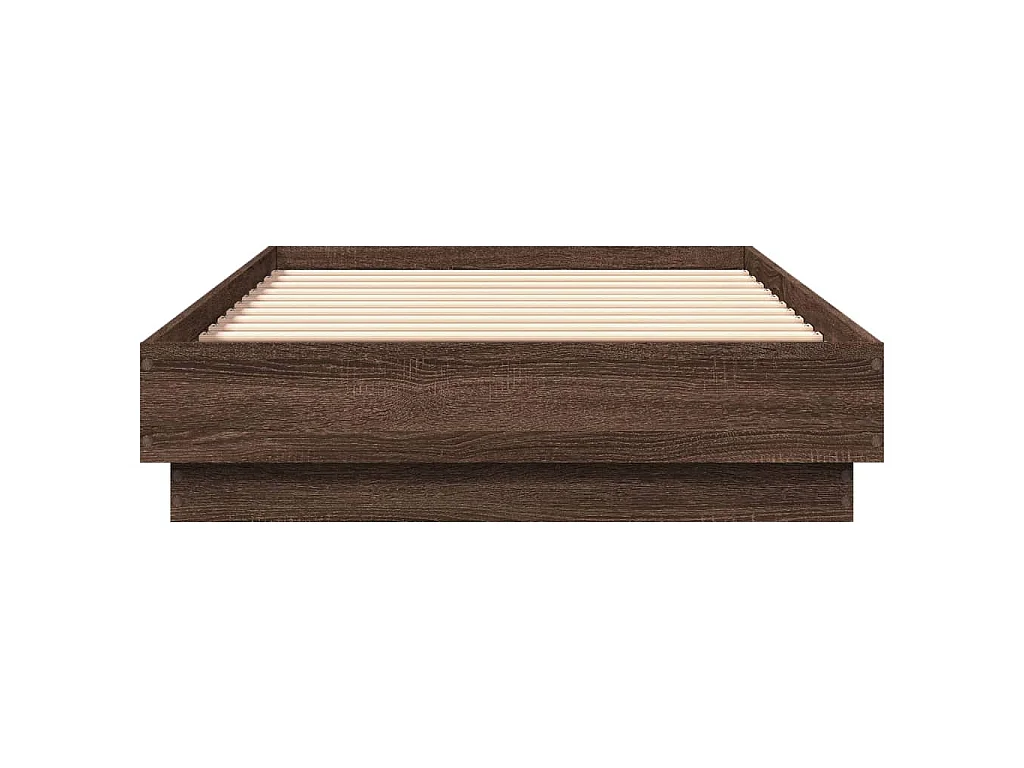 Cadre de lit sans matelas chêne marron 75x190cm bois ingénierie