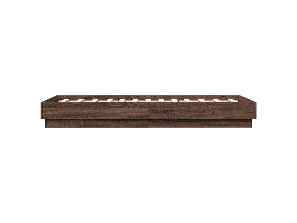 Cadre de lit sans matelas chêne marron 75x190cm bois ingénierie