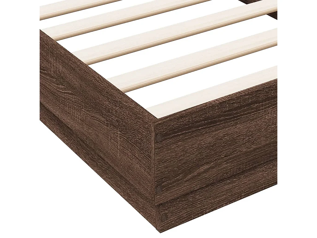 Cadre de lit sans matelas chêne marron 75x190cm bois ingénierie