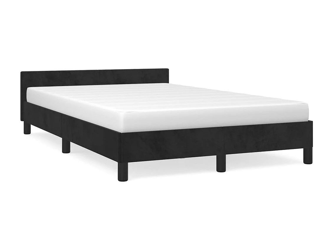 Cadre de lit sans matelas noir 120x190 cm velours