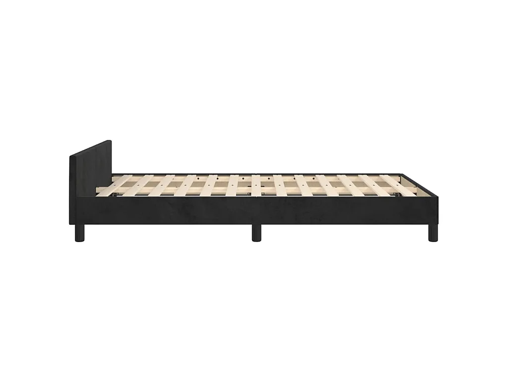 Cadre de lit sans matelas noir 120x190 cm velours