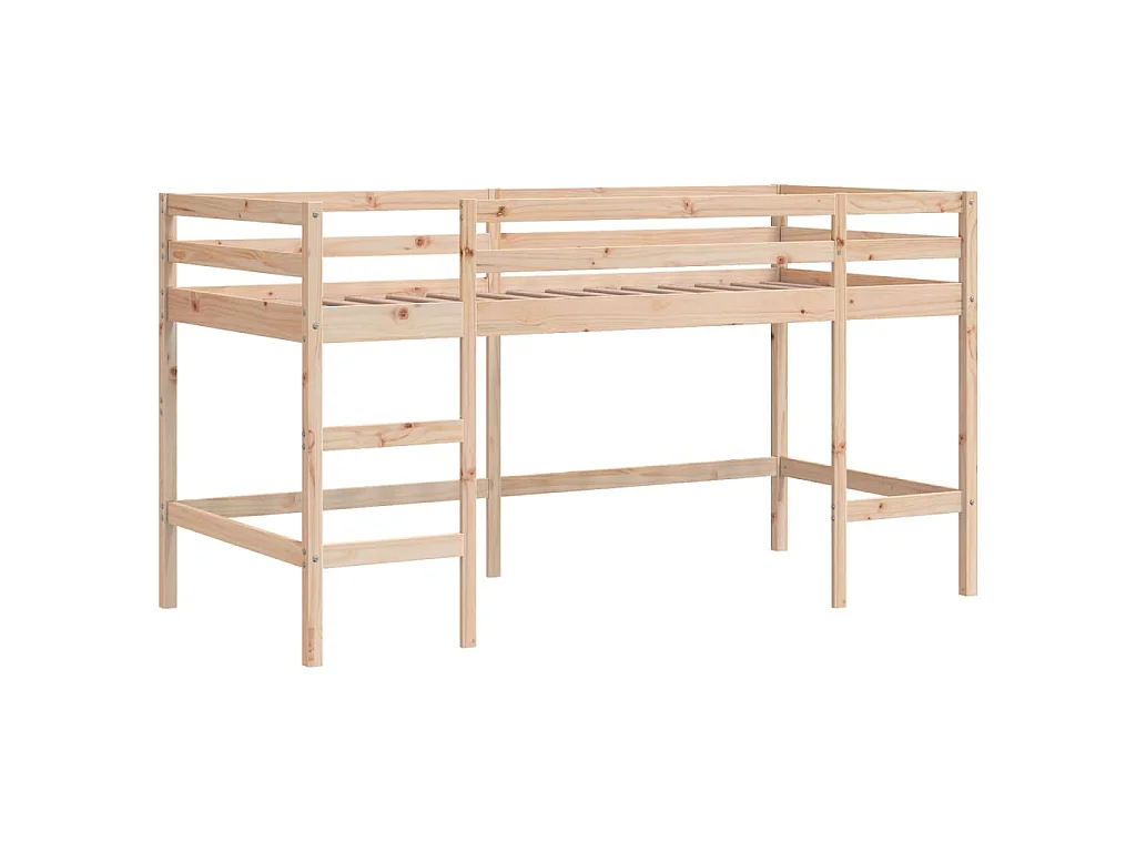 Lit mezzanine enfants avec tunnel sans matelas rose 80x200 cm
