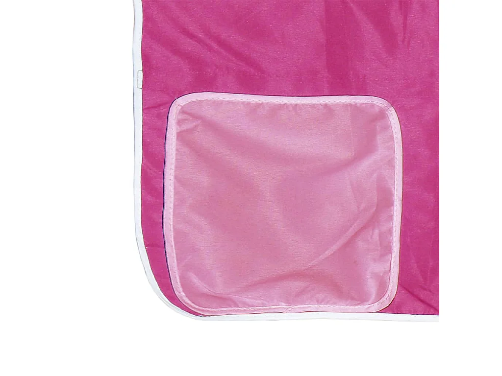 Lit mezzanine enfants avec tunnel sans matelas rose 80x200 cm