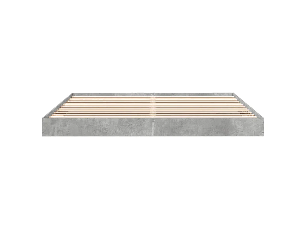 Cadre de lit sans matelas gris béton 180x200 cm