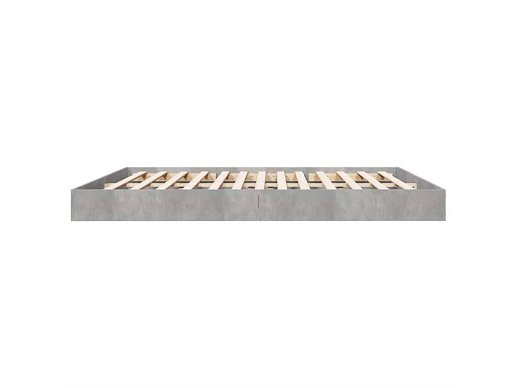Cadre de lit sans matelas gris béton 180x200 cm