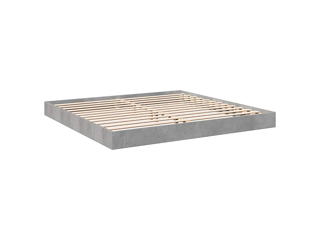 Cadre de lit sans matelas gris béton 180x200 cm