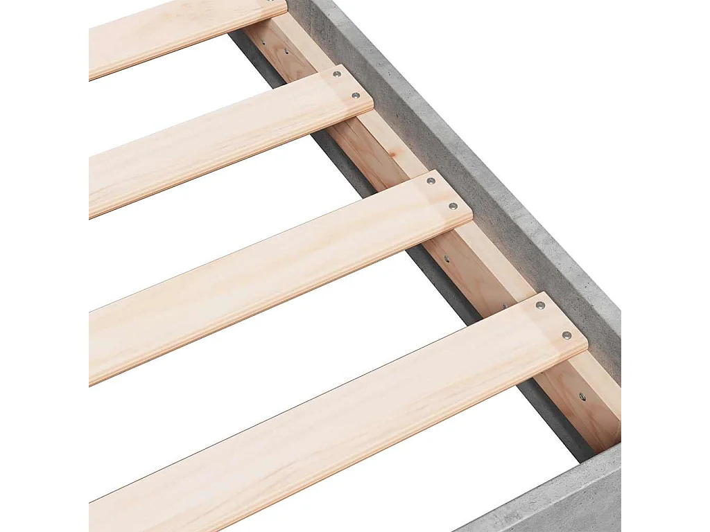 Cadre de lit sans matelas gris béton 180x200 cm