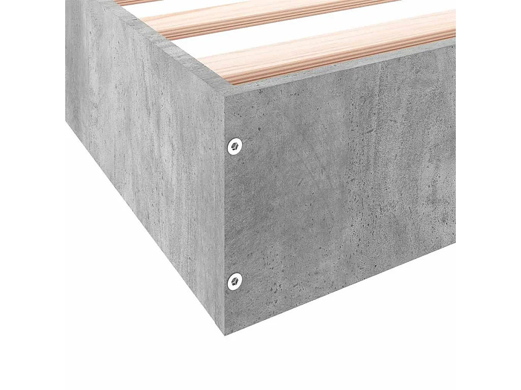 Cadre de lit sans matelas gris béton 180x200 cm