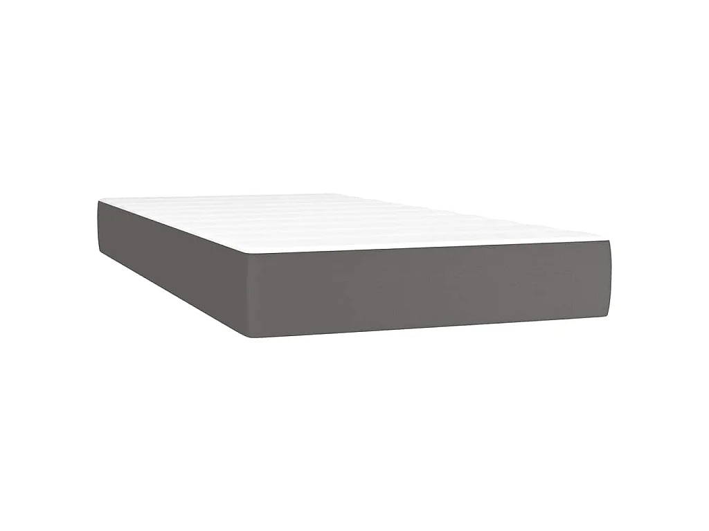 Boxspringbett mit Matratze & LED Grau 120x190 cm Kunstleder