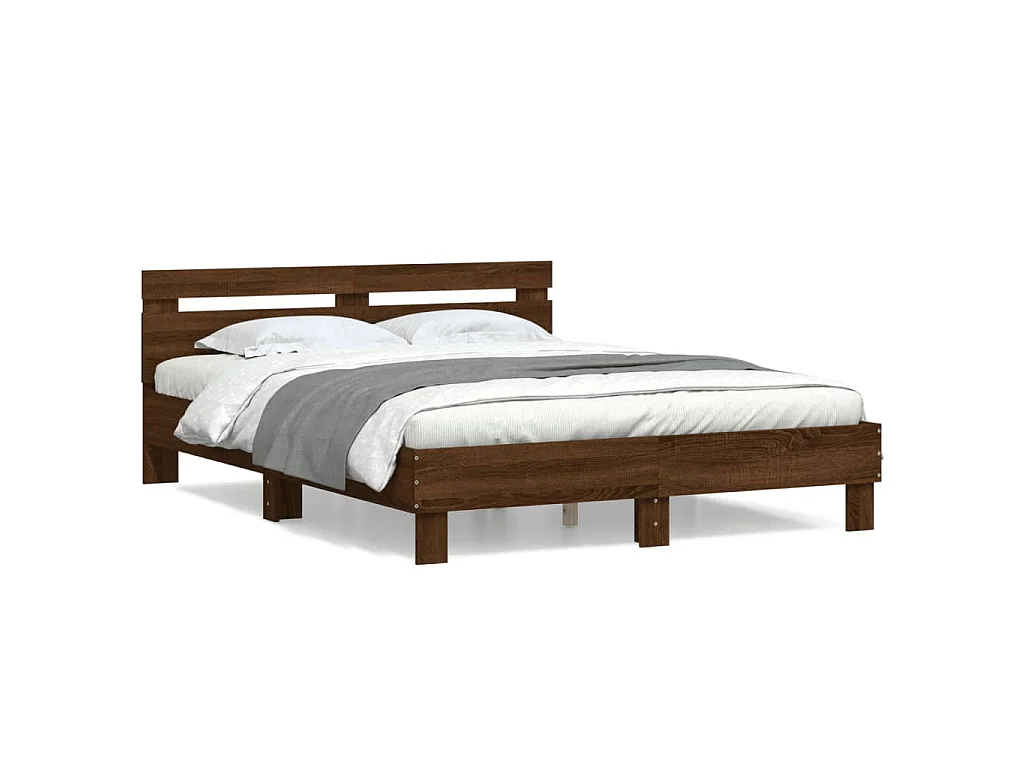 Cadre de lit sans matelas chêne marron 140x200 cm