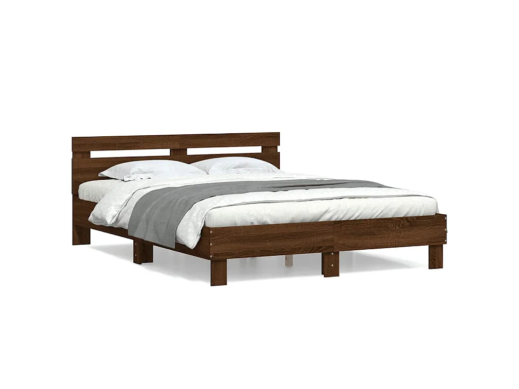 Cadre de lit sans matelas chêne marron 140x200 cm