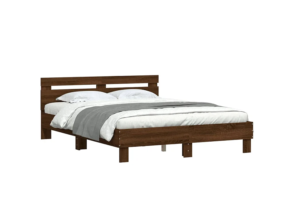 Cadre de lit sans matelas chêne marron 140x200 cm