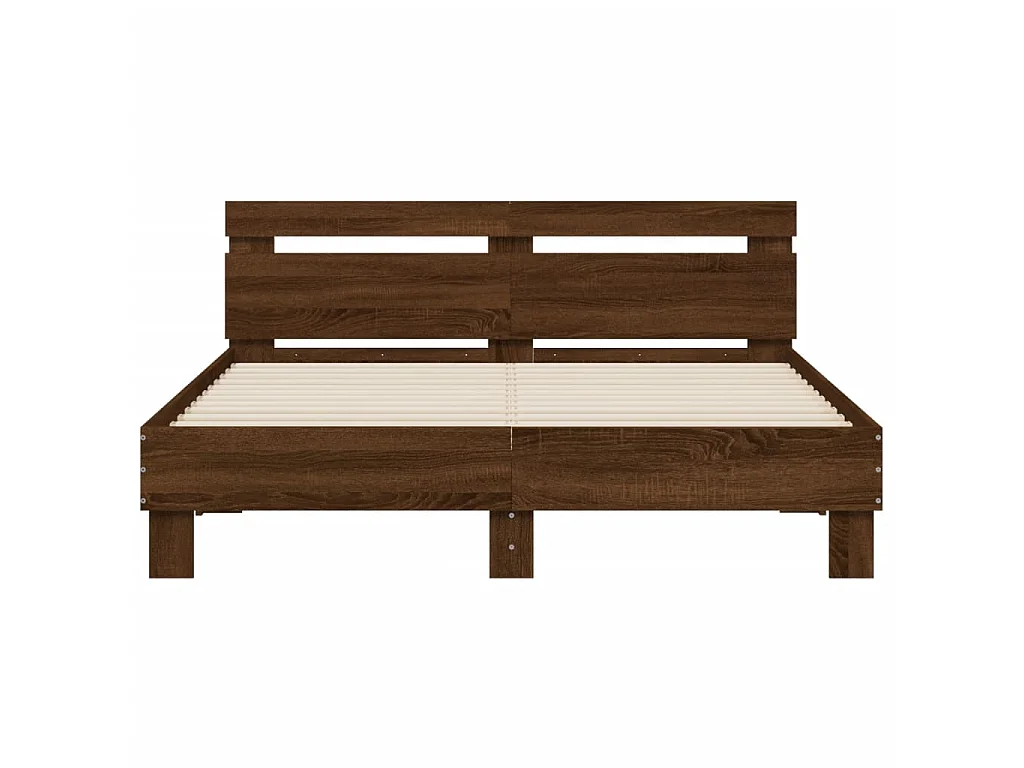Cadre de lit sans matelas chêne marron 140x200 cm