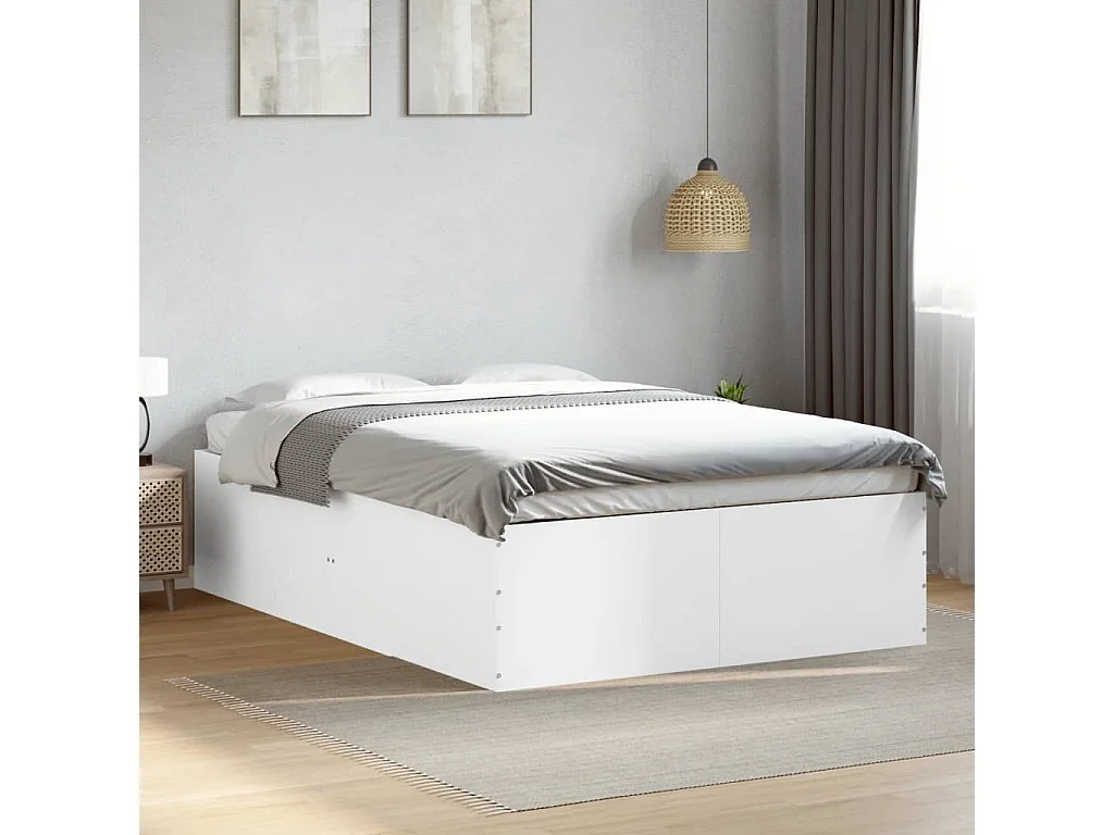 Cadre de lit sans matelas blanc 140x190 cm