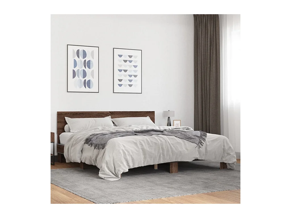Cadre de lit sans matelas chêne marron 200x200 cm