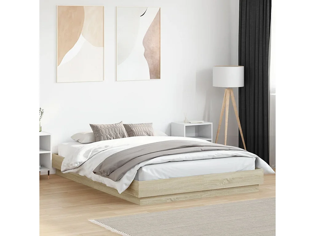 Cadre de lit sans matelas chêne sonoma 120x200 cm