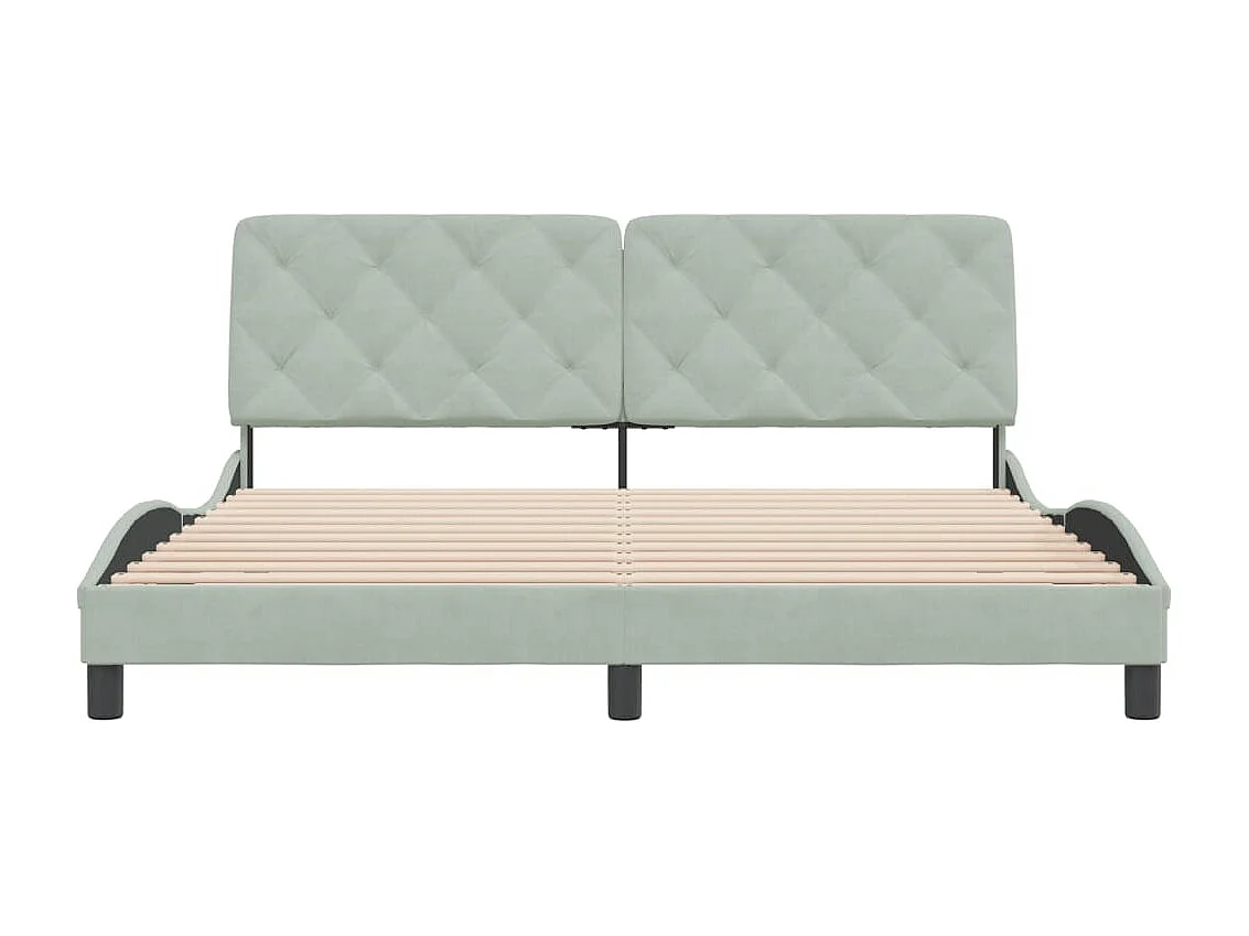 Bedframe zonder matras 180x200 cm fluweel lichtgrijs