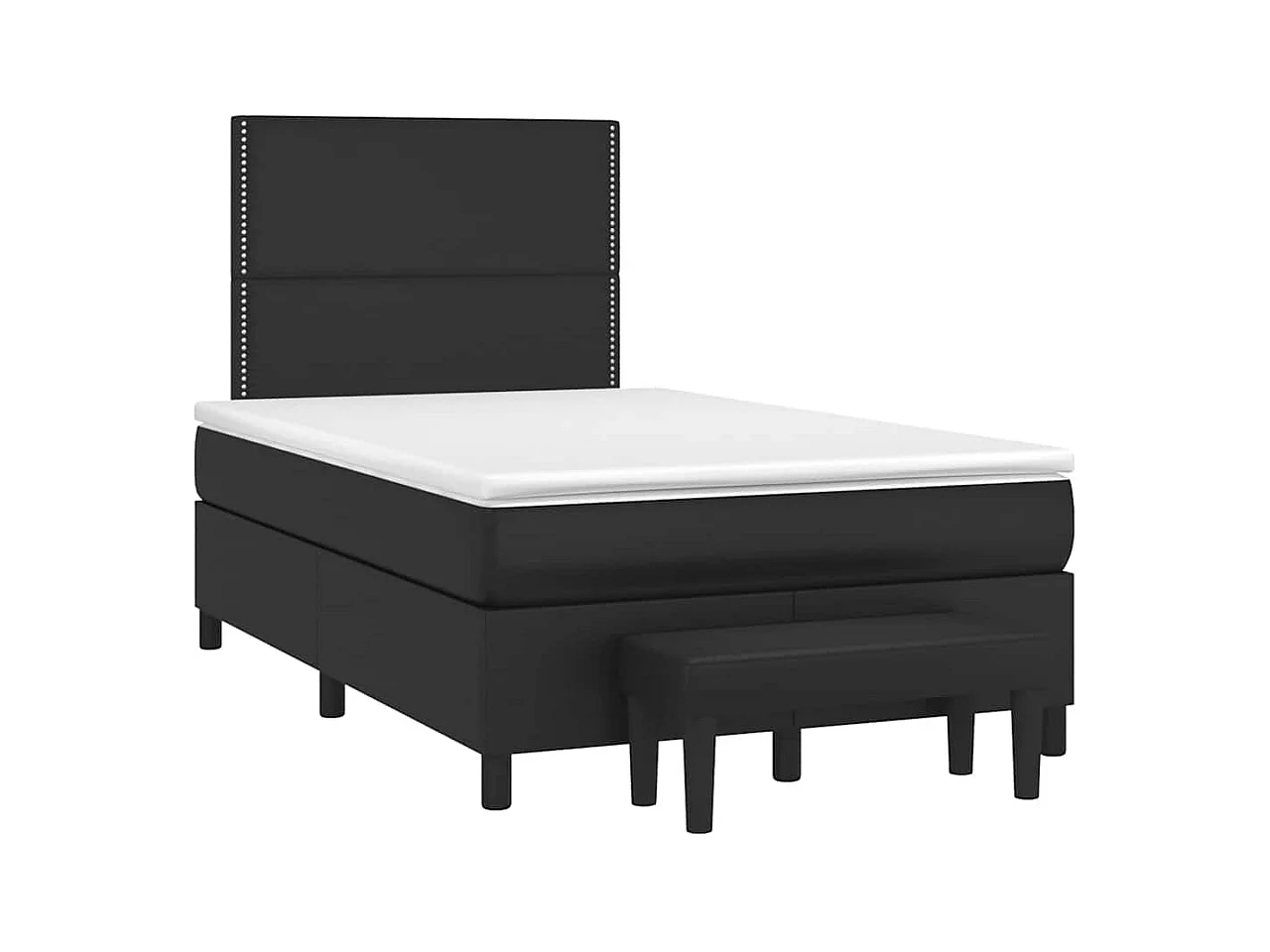 Boxspring met matras kunstleer zwart 120x190 cm