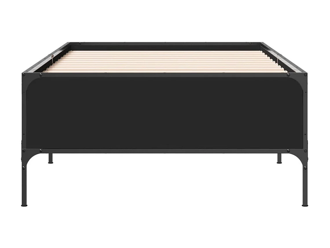 Cadre de lit sans matelas noir 75x190 cm